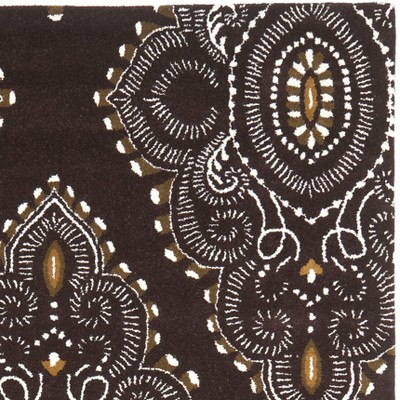 Handmade Dark Grey and Ivory Wool Tufted 4' x 6' Area Rug