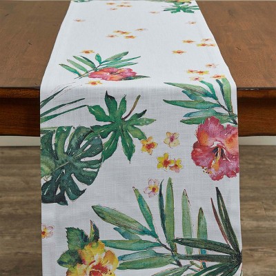 Split P Havana Printed Table Runner - 72''L - White