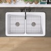 32 in Undermount Kitchen Sink Rectangular Double Bowl Kitchen Sink White Fireclay Workstation Drop Sinks Kitchen - 2 of 4