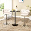 Hooseng Bar Stools Set of 2, Velvet Upholstered Bar Chairs with Black Metal Legs, Backs and Footrest Counter Height Bar Stools - 2 of 4