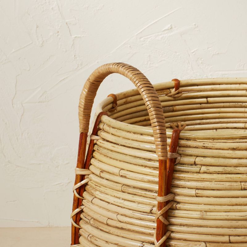 14&#34; x 13&#34; Round Rattan Basket with Handle Natural - Opalhouse&#8482; designed with Jungalow&#8482;, 4 of 8