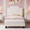 Twin Size Bed Frame, Corduroy Upholstered Platform Bed Frame with Adjustable Headboard, Mattress Foundation, No Box Spring Needed, Easy Assembly - 2 of 4