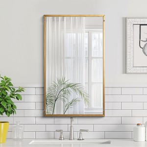 MAYEERTY Aluminum Alloy Minimlist Modern High Definition Dressing Mirror for Bedroom Entryway Gold - 1 of 3