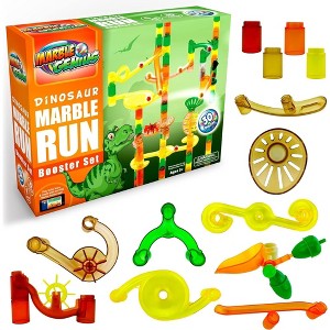 Marble Genius Marble Run Booster Set - 30 Pieces Total (10 Action Pieces Included), Construction Building Blocks Toys - Dinosaur - 1 of 4