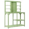 64.6" Large Fir Wood Outdoor Garden Shed, Patio Potting Table with 6-tier Shelves - Maison Boucle - 2 of 4