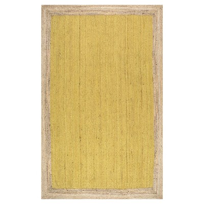 Braided Eleonora Handmade Jute Rectangular Rug, 5' x 8', Yellow