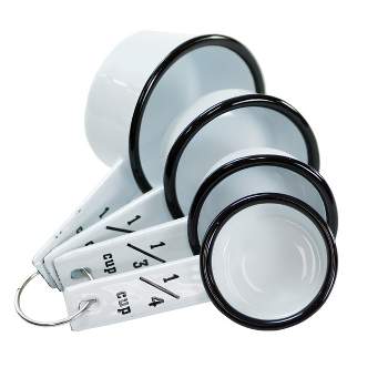 VIP Metal 6 in. White 4-Piece Measuring Cups