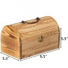 Vintiquewise Unfinished Wooden Treasure Chest Arched Lid Gold Metal Accents Front Locking Latch & Top Handle Decorative Storage Box - 4 of 4