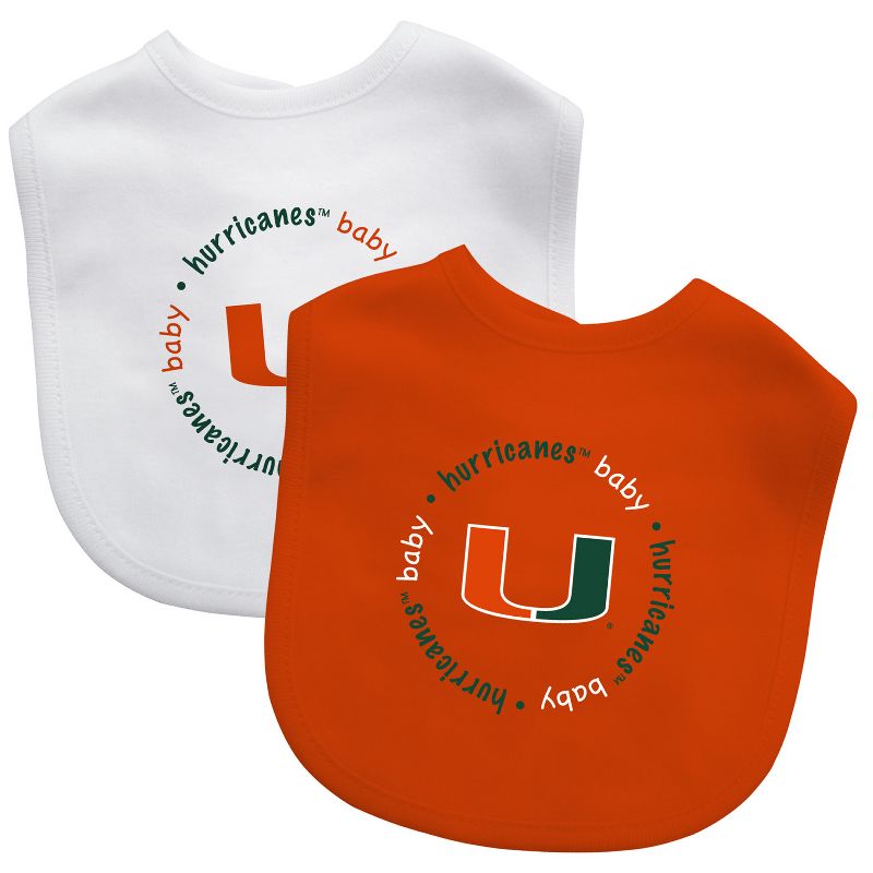 BabyFanatic Officially Licensed Unisex Baby Bibs 2 Pack - NCAA Miami Hurricanes, 2 of 4