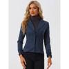 INSPIRE CHIC Women's Notched Collar Button Ruched Long Sleeve Faux Suede Blazer - 3 of 4