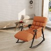 NicBex Velvet Glider Rocking Chair,Upholstered Nursery Rocking Chairs with adjustable High Backres and Footrest,Nursing Chair for Bedroom - 2 of 4