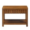 FURNIinspire End Tables Rectangular Farmhouse Side Table Living Room Sofa Table with Storage Shelf for Bedroom, Office, Brown, 12.6"*25"*19.48" - 4 of 4