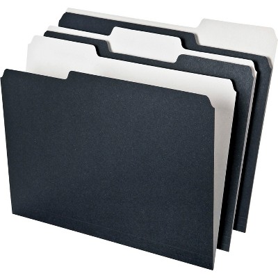 TOPS File Folder Recycled 9-1/2"x11-3/4" 1/3 Cut Tab 50/PK BK/WE 16101