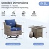 Buenhomino 5 Piece Wicker Outdoor Patio Furniture Set with 50000 BTU Fire Pit Table,Outdoor Dining Table Set 4 Swivel Chairs with Cushions - 3 of 4