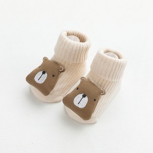 MyKids-USA Baby Cartoon 3D Doll Patched Pattern Non-Slip Floor Socks - 1 of 4