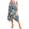 Women's Flowy Handkerchief Hem Midi Skirt - Asymmetric Boho Chic A-Line Skirt Blue Floral Blue Floral - 2 of 4