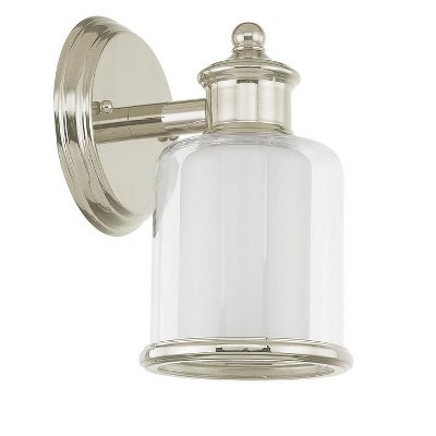 Polished Nickel 1-Light Outdoor Wall Sconce