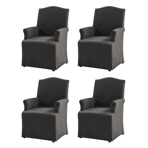 Arnold dining chair Set of 4 roll arms|ARTFUL LIVING DESIGN-CHARCOAL - 1 of 4