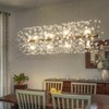 LLHZSY 12-Light Luxury Crystal Dandelion Chandelier 35 7/16" Linear Pendant Light Fixture for Living Room, Kitchen Island, Dining Room - Gold/Chrome - 4 of 4