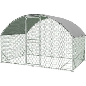 Acekool Large Metal Chicken Coop, 9.8’ x 6.5’ Walk-In Poultry Cage with Waterproof & UV Cover, Secure Outdoor Pen for Chickens, Ducks, Rabbits - 1 of 4