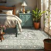 coucheta Multi-size Farmhouse Area Rugs, Oriental Floral Print Non-Slip Ultra-Soft Stain-Resistant Faux Wool Throw Carpet, for Bedroom, Living Room - 2 of 4