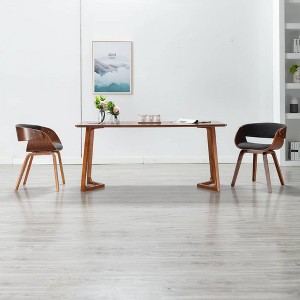 VidaXLDining Chair Gray Bent Wood and Fabric - 1 of 4