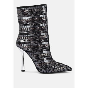 Extravagance Mirror Embellished Stiletto Boots Women - 1 of 4