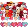 WhizMax 28PCS Valentines Day Gift Cards for Kids with Bear Plush Toys,Mini Stuffed Animal Plush Toys Keychains for Valentines Party Favor Supplies - 3 of 4
