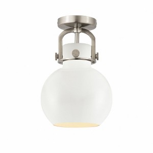 Newton Sphere - 1 Light Flush Mount In Industrial Style-12 Inches Tall and 8 Inches Wide - 1 of 1