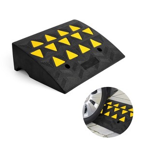 Rubber Driveway Curb Ramps, 15 Ton Capacity Heavy Duty Car Ramp, 2.5 Inch High Curbside Bridge Ramp, 4ft Motorcycle Ramp for Loading Dock Garage - 1 of 4