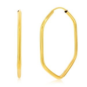 Classic Gold 14K Yellow Gold, 31mm Hexagon Endless Hoop Earrings - Gold - 1 of 3