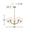 Possini Euro Design Caulfield Gold Metal Pendant Chandelier 26" Wide Modern Clear Textured Glass 5-Light Fixture for Dining Room - 4 of 4