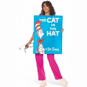 Dr. Seuss The Cat in the Hat Book Cover Adult Costume - 1 of 2