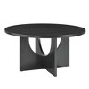 Round Coffee Table End Table Sofa Table Side Table Center Table, Black/Natural Walnut-ModernLuxe - 4 of 4