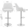 VECELO Bar Stools Set of 2/4, Modern PU Leather Bar Stools with Back Adjustable & Swivel for Kitchen Counter Island - 4 of 4