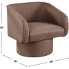 Poundex,Round Base Swivel Faux Leather Accent Chair - 4 of 4