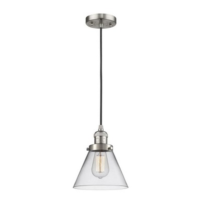 Cone - 1 Light Cord Hung Mini Pendant In Industrial Style-10 Inches Tall and 8 Inches Wide