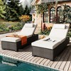 Garvee Outdoor Chaise Lounge Chairs for Outside Patio Furniture Set of 2,Rattan Pool Reclining Chair Adjustable Backrest,Wicker Recliners with Cushion - 2 of 4