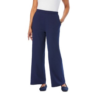Jessica London Women's Plus Size Soft Ease Wide Leg Pant - 1 of 4