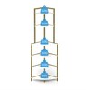 6 Tier Corner Shelf, 59.5" Tall Ladder Corner Storage Shelf, Narrow Corner Bookshelf,Freestanding Display Stand for Living Room Home Office - 4 of 4
