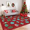 COZONY Christmas Snowflake Area Rug, Washable Low-Pile Non-Slip Holiday Carpet, Stain-Resistant Non-Shedding Floor Mat for Living Room, Bedroom - 4 of 4