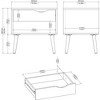 FurniFact,White Nightstand with Drawer - Modern Small Nightstand for Bedrooms - 2 of 4