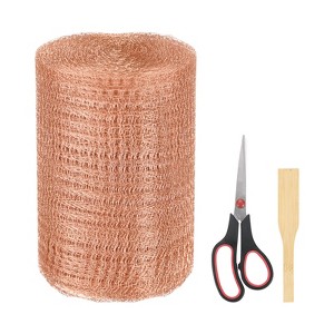 Unique Bargains Copper Mesh Rustproof Flexible Durable Copper Wool W Precision Scissor and Wood Stick 1 Set - 1 of 4