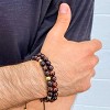 Crucible Men's Red Tiger Eye Stone and Gold Plated Steel Bead Adjustable Bracelet (8mm) - 4 of 4