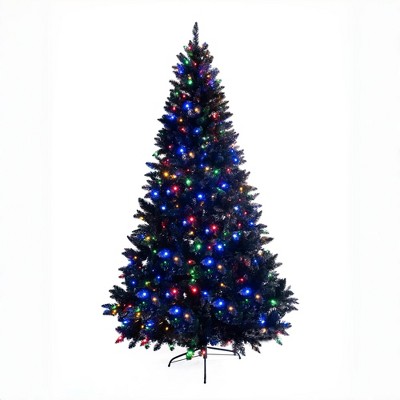 NAYSAYE 6FT Black Artificial Christmas Tree with PVC Branch Tips for Holiday Home Decor, Black, 46"*46"*72"