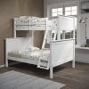 Twin Over Full Deirdra Modern White Solid Wood Built In Ladder Kids' Bunk Bed - Linon: Converts to Two Twin Beds, Guard Rails - image 2 of 4