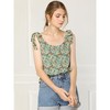 Allegra K Women's Sleeveless Casual Bow Tie Decor Strap Chiffon Floral Tank Tops - 2 of 4