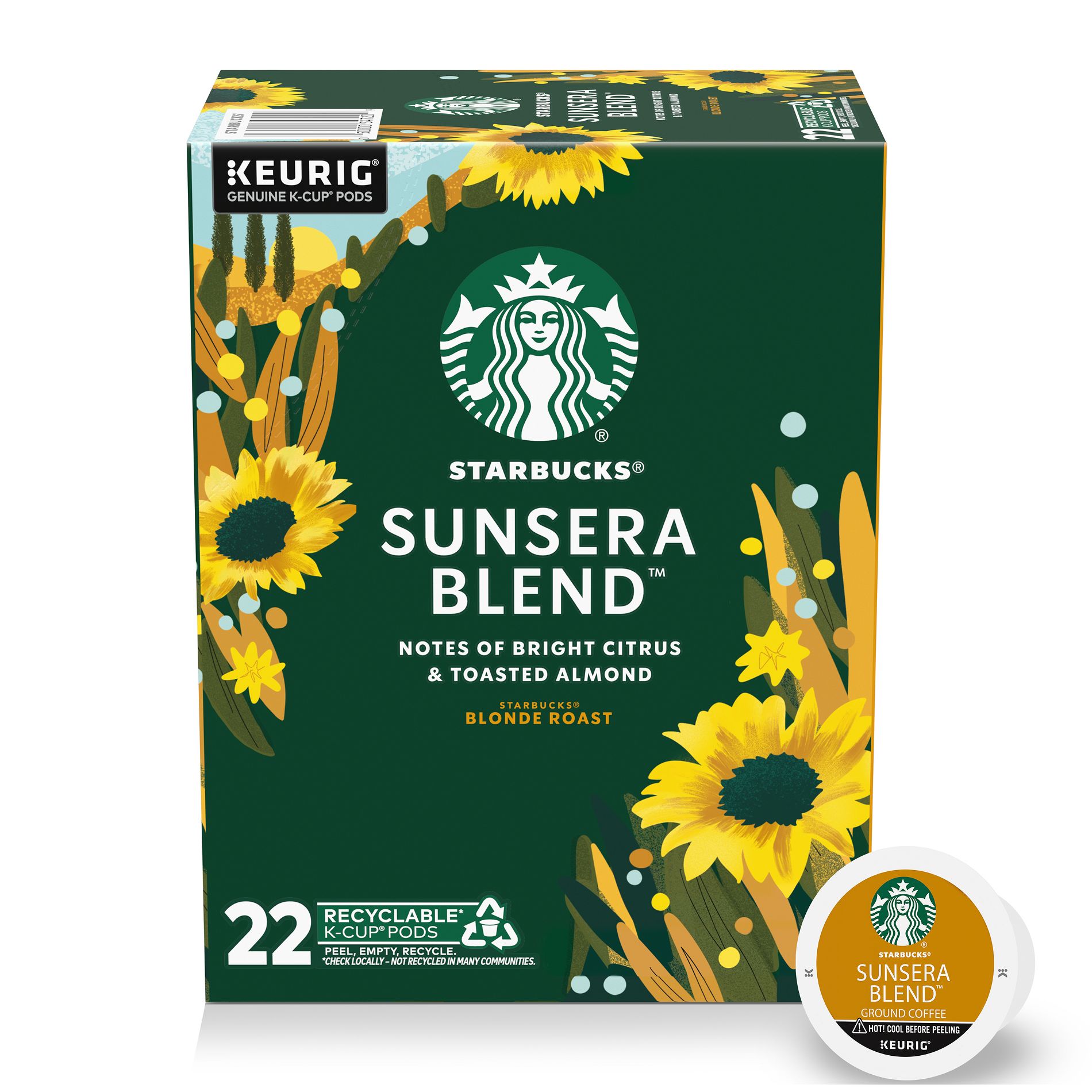 Starbucks Sunsera Blend Blonde Roast Keurig K-Cup Coffee Pods - 22ct