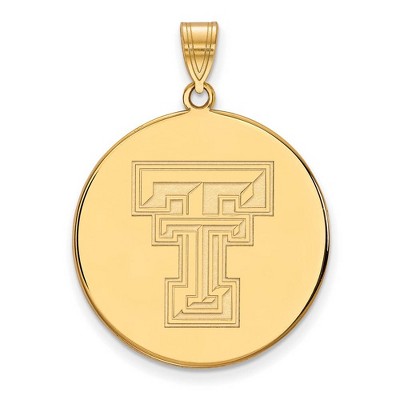 Black Bow Jewelry 10k Yellow Gold Texas Tech Red Raiders NCAA Extra Large Pendant