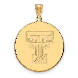 Black Bow Jewelry 10k Yellow Gold Texas Tech Red Raiders NCAA Extra Large Pendant - 1 of 3